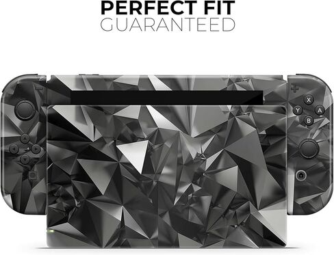Design Skinz - Compatible with Nintendo Switch Dock Only - Skin Decal Protective Scratch-Resistant Removable Vinyl Wrap Cover - Black 3D Diamond Surface in Saudi Arabia