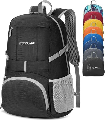 ZOMAKE Lightweight Packable Backpack 35L - Light Foldable Backpacks Water Resistant Collapsible Hiking Backpack - Compact Folding Day Pack for Travel Camping(Sliver Grey) in Saudi Arabia
