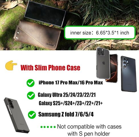 حافظة هاتف جلدية من Topstache لهاتف iPhone 17 Pro Max/17 Air - مشبك حزام مغناطيسي لإغلاق الهاتف الخلوي لهاتف Galaxy S25 Ultra- حامل بطاقات وحزام لهاتف Galaxy Z Fold 7/6/5/4/3، بني داكن in Kuwait
