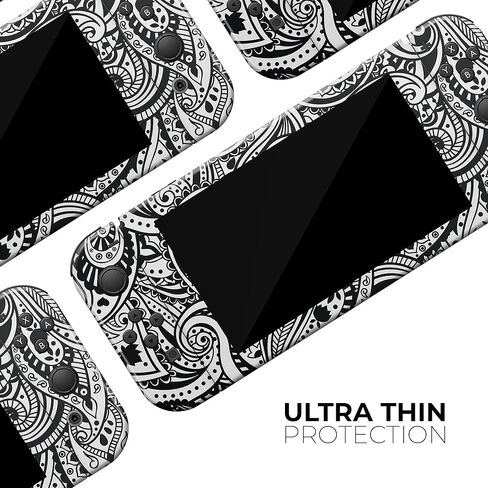 Design Skinz - Compatible with Nintendo Switch Console + Joy-Con - Skin Decal Protective Scratch-Resistant Removable Vinyl Wrap Cover - Black and White Aztec Paisley in Kuwait