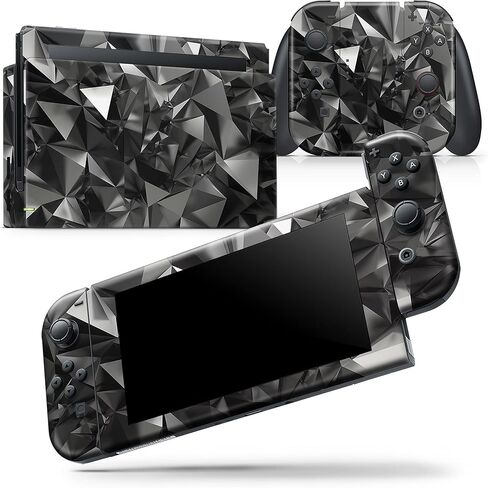 Design Skinz - Compatible with Nintendo Switch Joy-Con Only - Skin Decal Protective Scratch-Resistant Removable Vinyl Wrap Cover - Black 3D Diamond Surface in Saudi Arabia
