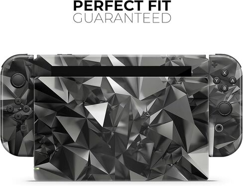 Design Skinz - Compatible with Nintendo Switch Joy-Con Only - Skin Decal Protective Scratch-Resistant Removable Vinyl Wrap Cover - Black 3D Diamond Surface in Saudi Arabia