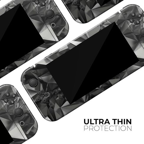 Design Skinz - Compatible with Nintendo Switch Joy-Con Only - Skin Decal Protective Scratch-Resistant Removable Vinyl Wrap Cover - Black 3D Diamond Surface in Saudi Arabia
