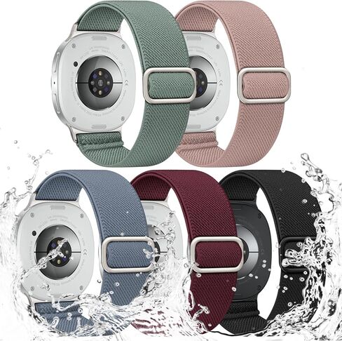 5 عبوات من الأربطة القابلة للتمدد متوافقة مع ساعة سامسونج جالاكسي 8 باند 40 ملم 44 ملم/ساعة سامسونج جالاكسي 8 الكلاسيكية 46 ملم، حزام رياضي من النايلون المقاوم للماء للنساء والرجال بدون فجوة in Kuwait