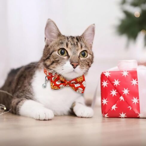 Christmas Cat Collar with Bow and Bell, Holiday 3 Pack Santa Claus, Reindeer and Ringbell Cat Collar for Boys and Girls Kitties Kittens in Saudi Arabia