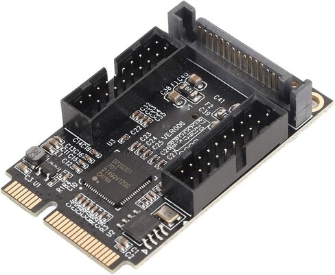 محول Ciciglow Mini PCI - E إلى USB3.0، بطاقة توسيع PCIE صغيرة إلى 4 منافذ مزدوجة 19PIN بسرعة 5 جيجابت في الثانية USB3.0 مع واجهة شحن، يدعم قابس USB الساخن in Kuwait