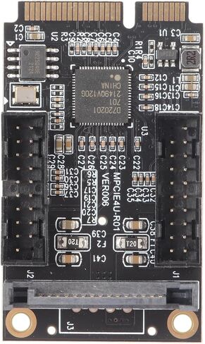 محول Ciciglow Mini PCI - E إلى USB3.0، بطاقة توسيع PCIE صغيرة إلى 4 منافذ مزدوجة 19PIN بسرعة 5 جيجابت في الثانية USB3.0 مع واجهة شحن، يدعم قابس USB الساخن in Kuwait