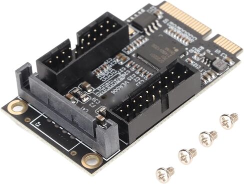 محول Ciciglow Mini PCI - E إلى USB3.0، بطاقة توسيع PCIE صغيرة إلى 4 منافذ مزدوجة 19PIN بسرعة 5 جيجابت في الثانية USB3.0 مع واجهة شحن، يدعم قابس USB الساخن in Kuwait