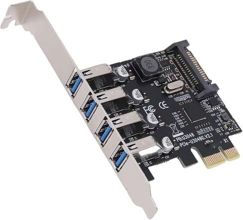 بطاقة VBESTLIFE PCIe إلى USB 3.0، بطاقة USB قابلة للتوسيع 5 جيجابت في الثانية 4 منافذ PCIe لأجهزة الكمبيوتر المكتبية، تدعم التشغيل الذاتي، من أجل الفوز، ولنظام التشغيل X in Saudi Arabia