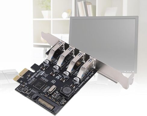 بطاقة VBESTLIFE PCIe إلى USB 3.0، بطاقة USB قابلة للتوسيع 5 جيجابت في الثانية 4 منافذ PCIe لأجهزة الكمبيوتر المكتبية، تدعم التشغيل الذاتي، من أجل الفوز، ولنظام التشغيل X in Saudi Arabia
