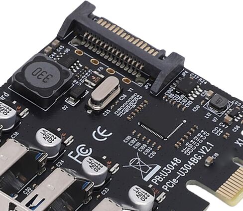بطاقة VBESTLIFE PCIe إلى USB 3.0، بطاقة USB قابلة للتوسيع 5 جيجابت في الثانية 4 منافذ PCIe لأجهزة الكمبيوتر المكتبية، تدعم التشغيل الذاتي، من أجل الفوز، ولنظام التشغيل X in Saudi Arabia