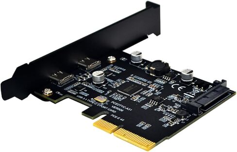 10Gbps USB PCIe Expansion Card Dual Type-C Ports High-Speed Computer Riser Adapter Compatible with PCIe for Desktop Data Transfer and External Drives in Saudi Arabia