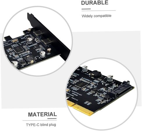 10Gbps USB PCIe Expansion Card Dual Type-C Ports High-Speed Computer Riser Adapter Compatible with PCIe for Desktop Data Transfer and External Drives in Saudi Arabia