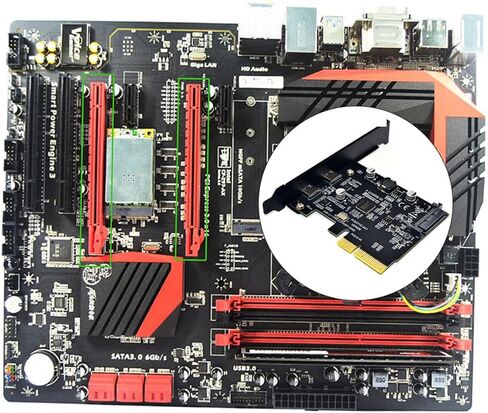 10Gbps USB PCIe Expansion Card Dual Type-C Ports High-Speed Computer Riser Adapter Compatible with PCIe for Desktop Data Transfer and External Drives in Saudi Arabia