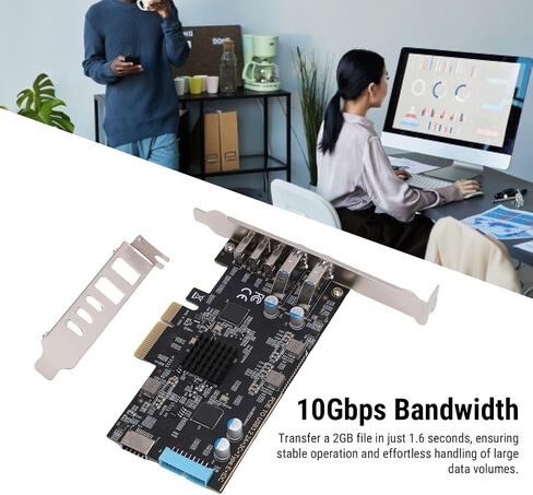 VBESTLIFE PCIe to USB 3.2 Gen 2 Card, 10Gbps 5Ports PCIe Expansion USB Card for Desktop PC, 19Pin Connector, for Wins, for Linux, and for OS X in Saudi Arabia
