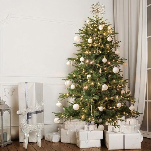 KI Store Autumnal Christmas Balls 34pcs 2.36-Inch Christmas Tree Decoration Ornaments for Xmas Tree Holiday Wreath Garland Decor Ornaments Hooks included in Kuwait