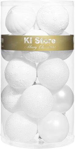 KI Store Autumnal Christmas Balls 34pcs 2.36-Inch Christmas Tree Decoration Ornaments for Xmas Tree Holiday Wreath Garland Decor Ornaments Hooks included in Kuwait