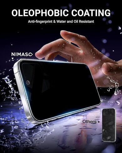 NIMASO for iPhone 17 Pro Screen Protector Privacy 6.3-Inch, 2 Pack 9H Hardness Anti-Spy Tempered Glass Military Grade Shatterproof, Anti-Scratch, with Easy Installation Tool in Saudi Arabia