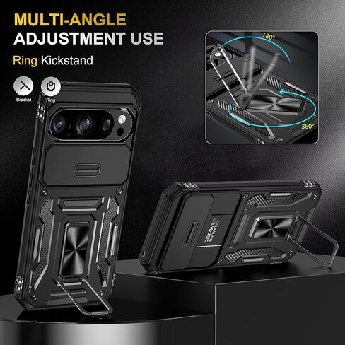 حافظة Ezanmull لهاتف Samsung Galaxy S24 FE مع غطاء كاميرا منزلق + واقي شاشة (عبوتين)، غطاء واقٍ مقاوم للصدمات بدرجة عسكرية بمسند حلقي دوار لهاتف Samsung Galaxy S24 FE (أخضر) in Kuwait