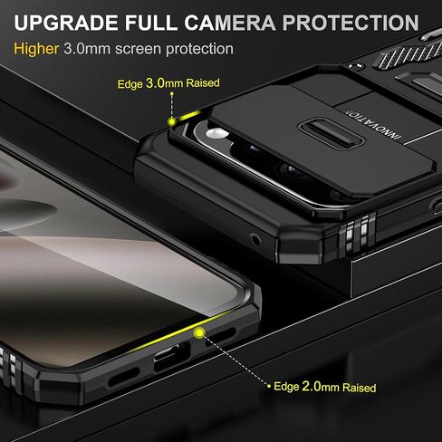 حافظة Ezanmull لهاتف Samsung Galaxy S24 FE مع غطاء كاميرا منزلق + واقي شاشة (عبوتين)، غطاء واقٍ مقاوم للصدمات بدرجة عسكرية بمسند حلقي دوار لهاتف Samsung Galaxy S24 FE (أخضر) in Kuwait