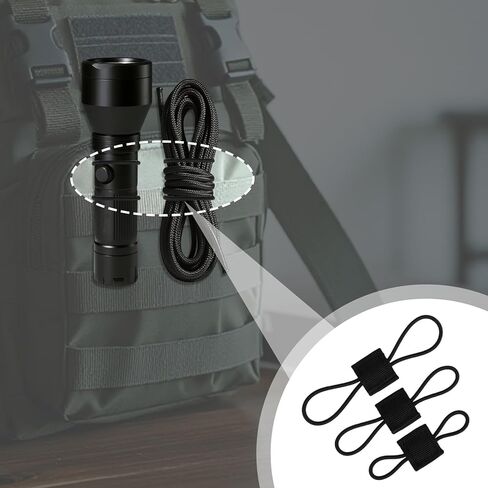 30 قطعة من ملحقات معدات مولي، 3 مقاسات مرنة من حزام مولي وأشرطة ربط متعددة الأغراض وأداة تنظيم حقائب الظهر للمصابيح الكاشفة وزجاجات المياه وغيرها من الملحقات (أسود) in Kuwait