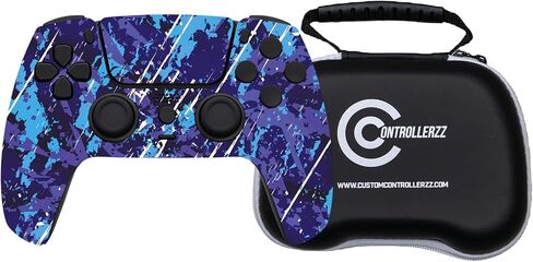 وحدة تحكم Custom Controllerzz Midnight Surge وحزمة الحافظة - تتضمن وحدة تحكم لاسلكية مخصصة Midnight Surge لأجهزة PS5 والكمبيوتر الشخصي وحقيبة سفر واقية عالمية in Kuwait