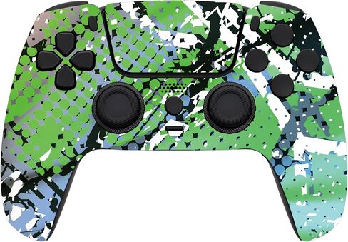 وحدة تحكم Custom Controllerzz Swamp Fade وحزمة الحافظة - تتضمن وحدة تحكم لاسلكية مخصصة Swamp Fade لأجهزة PS5 والكمبيوتر الشخصي وحقيبة سفر واقية عالمية in Kuwait