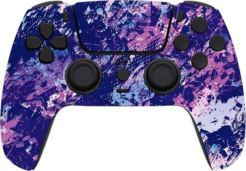 حزمة وحدة التحكم Custom Controllerzz Purple Chaos - تتضمن وحدة تحكم لاسلكية مخصصة Purple Chaos لأجهزة PS5 والكمبيوتر الشخصي وكابل USB-C المضفر وحقيبة حماية عالمية in Kuwait