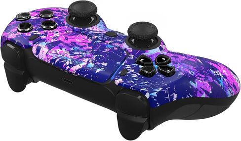 حزمة وحدة التحكم Custom Controllerzz Purple Chaos - تتضمن وحدة تحكم لاسلكية مخصصة Purple Chaos لأجهزة PS5 والكمبيوتر الشخصي وكابل USB-C المضفر وحقيبة حماية عالمية in Kuwait