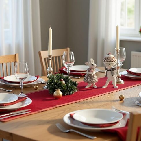 Braxio Gingerbread Christmas Mouse Collectible Figurine - Christmas Tabletop Decorations Set of 2 Christmas Figurine in Saudi Arabia