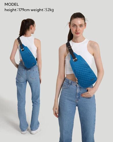 حقيبة ظهر WATERFLY صغيرة بحمالة كروس: حقيبة كروس أنيقة على الصدر للنساء والرجال مضادة للسرقة، حقيبة نهارية أنيقة كاجوال وحقائب سفر عصرية - أسود in Kuwait