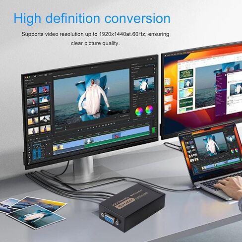 PUSOKEI VGA Extender Over Single CAT5/CAT6 Cable up to 100m, 1920x1440@60Hz Resolution Support for PC Laptop DVR,Plug and Play Video Booster for Office Classroom Entertainment Setup (US Plug) in Saudi Arabia