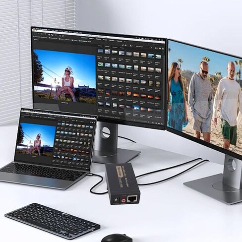 PUSOKEI VGA Extender Over Single CAT5/CAT6 Cable up to 100m, 1920x1440@60Hz Resolution Support for PC Laptop DVR,Plug and Play Video Booster for Office Classroom Entertainment Setup (US Plug) in Saudi Arabia