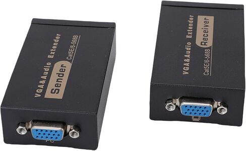 PUSOKEI VGA Extender Over Single CAT5/CAT6 Cable up to 100m, 1920x1440@60Hz Resolution Support for PC Laptop DVR,Plug and Play Video Booster for Office Classroom Entertainment Setup (US Plug) in Saudi Arabia