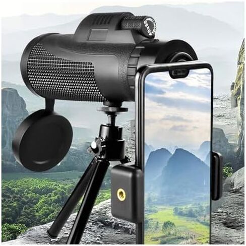40x60 HD Monocular Telescope - Waterproof, Fogproof with Compass, Smartphone Holder & Tripod for Bird Watching in Saudi Arabia
