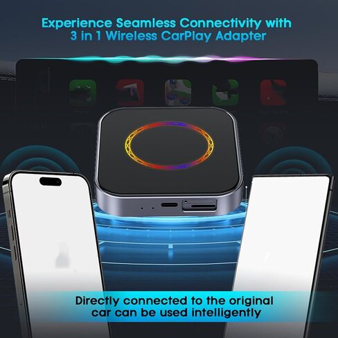 Wireless Adapter, Wired to Wireless, 2.4G 5G WiFi, Bluetooth, 4GB 64GB, Android 13, USB A, Type C, Split Screen Operation, 4G LTE Card, Stable Connection in Saudi Arabia