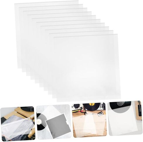 10 قطع من Cabilock حافظات خارجية لاصقة من الفينيل الشفاف لسجلات الفينيل والخدش والتخزين والحفظ الآمن in Saudi Arabia