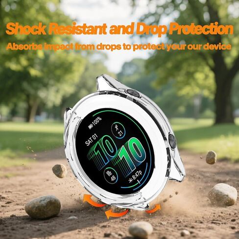 Watch Screen Protector (3+1Pack) Compatible for Garmin Forerunner 570 47mm,Full Coverage 3D Curved Edge Frame PET Film Anti-Scratch High Definition and TPU Protective Case (black) in Kuwait