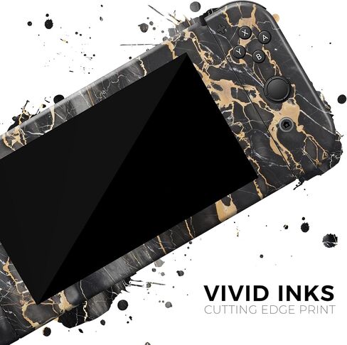 Design Skinz - Compatible with Nintendo 2DS XL - Skin Decal Protective Scratch-Resistant Removable Vinyl Wrap Cover - Black and Gold Marble Surface in Saudi Arabia