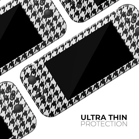 Design Skinz - متوافق مع Nintendo 2DS XL - غطاء حماية من الفينيل مقاوم للخدش وقابل للإزالة - نمط Houndstooth باللونين الأبيض والأسود in Saudi Arabia