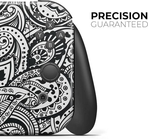 Design Skinz - متوافق مع Nintendo Switch Joy-Con فقط - غطاء حماية من الفينيل قابل للإزالة ومقاوم للخدش - أبيض وأسود أزتيك بيزلي in Saudi Arabia