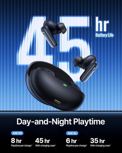 Baseus Inspire XP1 Adaptive Noise Cancelling Earbuds, Sound by Bose, Dolby Audio, Premium Real-Time Adaptive ANC, Adaptive Tuning Sound, Natural Fit Design, 6-Mic Adaptive Clear Calls, 45H Playtime in Saudi Arabia