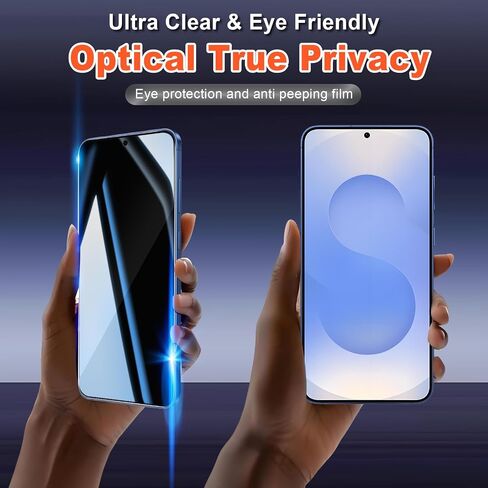 2 Pack Privacy Screen Protector for Samsung Galaxy S25 FE |Tempered Glass, Anti-Scratch, 9H Hardness & Easy Installation in Saudi Arabia