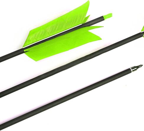 31" Carbon Arrows Target Flu-Flu Arrows Spine 500 Hunting and Target Practice Arrows with 4pcs Turkey Feathers for Small Game Hunting Shooting in Saudi Arabia