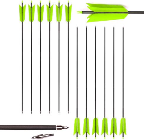 31" Carbon Arrows Target Flu-Flu Arrows Spine 500 Hunting and Target Practice Arrows with 4pcs Turkey Feathers for Small Game Hunting Shooting in Saudi Arabia