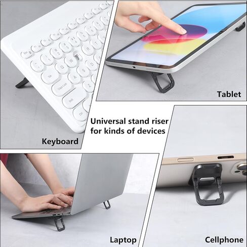 2pcs Mini Keyboard Stand, Foldable Laptop Stand for Desk Two Tilt Angle Adjustable Laptop Riser Portable Invisible Notebook Lift for Most Keyboards, Black in Saudi Arabia