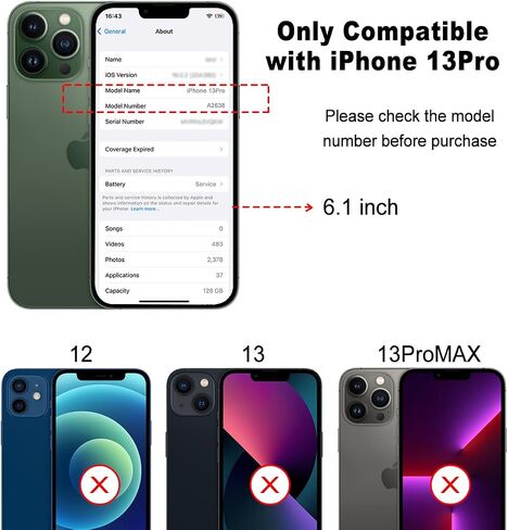 بديل الزجاج الخلفي لهاتف iPhone 13 Pro (A2638 A2483 A2636 A2639 A2640) جميع شركات النقل بدون مجموعة أدوات إصلاح (لـ 13 Pro Green) (أخضر) in Kuwait