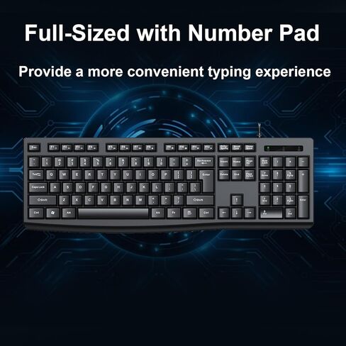 Sanpyl Basics Wired Keyboard and Mouse Combo, 1000DPI Optical Mouse, 1.5m Cable, USB Plug & Play, Compatible with PC, Laptop - Black (Black) in Saudi Arabia