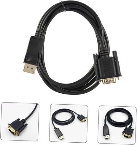 TEHAUX Displayport إلى كابل Vga موصل مطلي بالذهب سلك محول عرض عالي الأداء للكمبيوتر إلى اتصال مزلاج شاشة Vga in Saudi Arabia