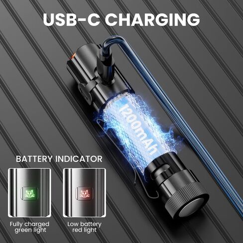 Yemao Emergency EDC Flashlight,Rechargeable 1500LM Mini Light - 6 Modes with Magnet/Clip,Portable Pocket-Sized Keychain Flashlight,IP6 Waterproof LED Torch for Outdoor and Home Use (Small) in Kuwait